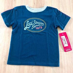 Vintage 2005 nwt Levi's Kids Blue Graphic T-Shirt